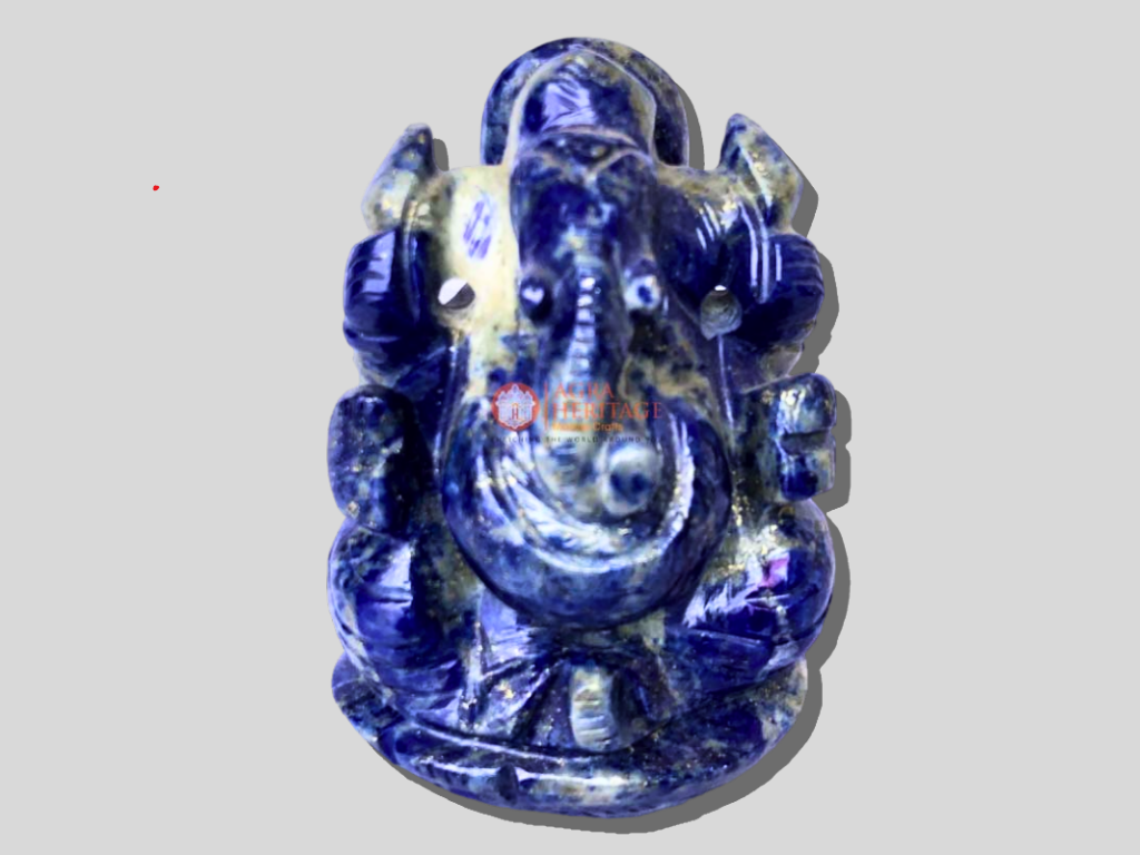 Gemstone Lapis Ganpati Religious Best Wishes Gift